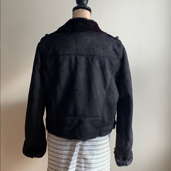 Zara fur-lined and fur-trimmed biker jacket XL - Picture 7 of 12